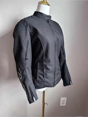 Joe Rocket women's protective motorcycle riding Black Jacket street bike gear
